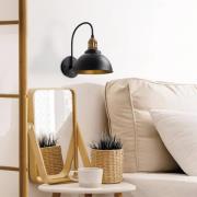 Opviq Vägglampa Saglam, svart/guld, höjd 36 cm, metall