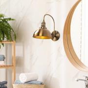 Opviq Vägglampa Saglam, antik mässing, höjd 36 cm, metall