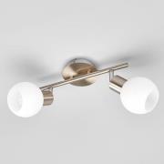 Lindby taklampa Elaina, 30 cm, 2 lampor, nickel, glas, E14