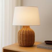 Lindby bordslampa Lirenda, höjd 52 cm, rotting, natur/vit