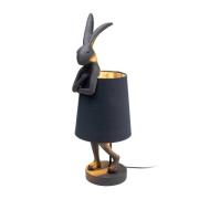 KARE Animal Rabbit bordslampa, svart/silver insida