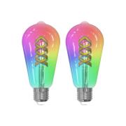 LUUMR Smart LED Filament uppsättning av 2 E27 ST64 4W RGB klar Tuya
