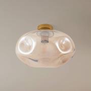 Lindby taklampa Lelia, bärnstensfärgad, glas, Ø 35 cm