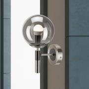 Lamkur Vägglampa Rollo, Ø 15 cm, rökgrå, glas/metall