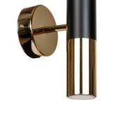 Domiluce Vägglampa Orino, svart/guld, metall, GU10