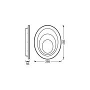 OSRAM LED-taklampa ORBIS SPIRAL OVAL, Ø 49 cm vit 37 W