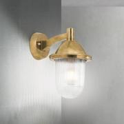 ORION Utomhusvägglampa York, mässing, räfflat glas, E27, IP54