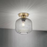 ORION Taklampa Carneval, rökgrå, Ø 20 cm, glas, E27