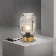 ORION Bordslampa Carneval, rökgrå, glas, höjd 23,5 cm, E27