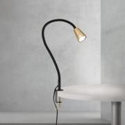 ORION Bordslampa Dotty, mässingsfärgad, höjd 65 cm, klämma, GU10