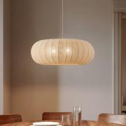 Lindby hänglampa Helin, beige, Ø 70 cm, textil, 3 x E27