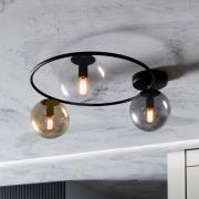 Euluna Taklampa Ascella, 3 lampor, svart/färgglad