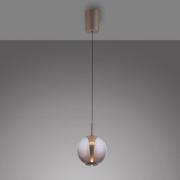 PURE LED-pendellampa Infinity, brons/bärnsten, Ø 18 cm, CCT