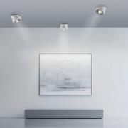 PURE LED-takspotlight Move, vit, Ø 12 cm, metall/glas