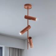 SIGMA Takspotlight Leda 3, tegelröd, 3 lampor, stål, höjd 76 cm