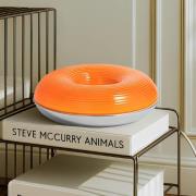 Lindby LED-bord-/vägglampa Fjora, orange/krom, Ø30cm, dimbar.