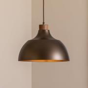 Envostar hänglampa Kaitt, brun, Ø 34 cm, trädetalj