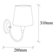 Opviq Vägglampa Pardo, mässing, metall/tyg, höjd 31 cm, E27