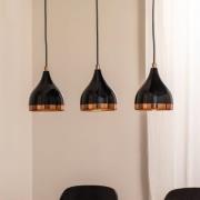 Opviq Hänglampa Yildo, längd 65 cm, svart/koppar, metall