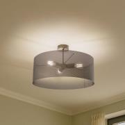 Domiluce Taklampa Zofia, kaffebrun, metall, Ø 50 cm, 3 lampor, E27