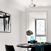 Opviq Taklampa Damar, guld, glas, 2 lampor, längd 44 cm, E27