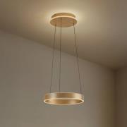 Lucande LED-hänglampa Tindra, Ø 40 cm, guld, dimbar