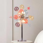 Näve Bordslampa Explosion, glas, pastellfärgad, krom, G9