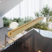 Elobra LED-pendellampa Inka, ljust trä, dimbar Längd 116 cm