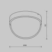 Maytoni LED-utomhustaklampa Mon, grafit, Ø 18 cm, IP65, 3 000 K