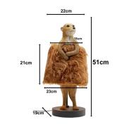 KARE Bordslampa Animal Meerkat Fur, brun, 51 cm, E14