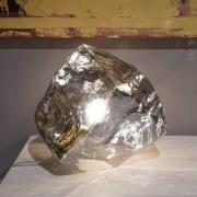 KARE Bordslampa Aura, rökfärgad, glas, Ø 30 cm, E27