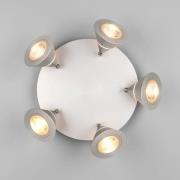 Trio Lighting LED-takspotlight Romeo, Ø 30 cm, nickelfärgad, 5 lampor.