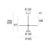 Linea Light LED-hänglampa Stilo_P, vit, Ø 55 cm, IP40