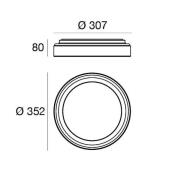 Linea Light LED-vägglampa Iside, vit, metall, Ø 35 cm, IP40