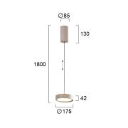 Viokef LED-hänglampa Denver, Ø 17 cm, beige, metall