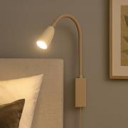 FISCHER & HONSEL LED-vägglampa Sten, sandfärgad, höjd 61 cm Geststyrni...