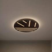 Lucande LED-taklampa Orven, trä, Ø 50 cm, dimbar