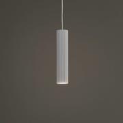 SOLLUX LIGHTING Carbon pendellampa, vit, Ø 6 cm, aluminium