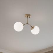 Opviq Taklampa Damar, guld, glas, 2 lampor, längd 44 cm, E27