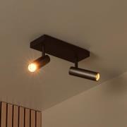 Lucide Takspotlight Grado, längd 25 cm, grå, metall, 2 lampor