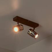 Lucide Takspotlight Upton, längd 26 cm, svart/rökgrå, 2 lampor