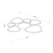 Lucide LED-taklampa Samling, längd 90 cm, taupe, metall