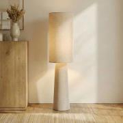 Lindby golvlampa Elfie, höjd 124 cm, beige, linne, 2x E27