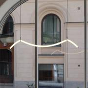 Markslöjd LED-hänglampa Melt, svart/vit, 112 cm lång