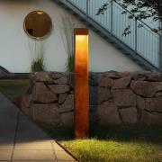 Konstsmide LED-väglampa Rho, rostfärgad, höjd 100 cm, metall, IP54