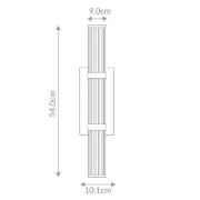 Quintiesse LED-utomhusvägglampa FAYTON, svart, höjd 54 cm metall IP44