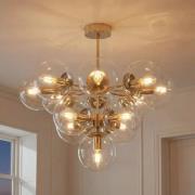 Domiluce Taklampa Zumba, glas/metall, guld/klar, 13-lampa