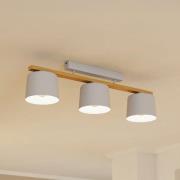 EGLO Mariel 3-ljus taklampa ljusgrå naturträ