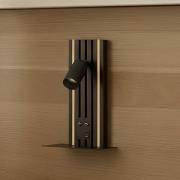 Lucande LED-vägglampa Tiron, höjd 35 cm, ek, USB