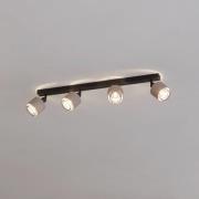 EGLO Rosley takspotlight, längd 75 cm, svart/naturfärgad, 4 lampor,